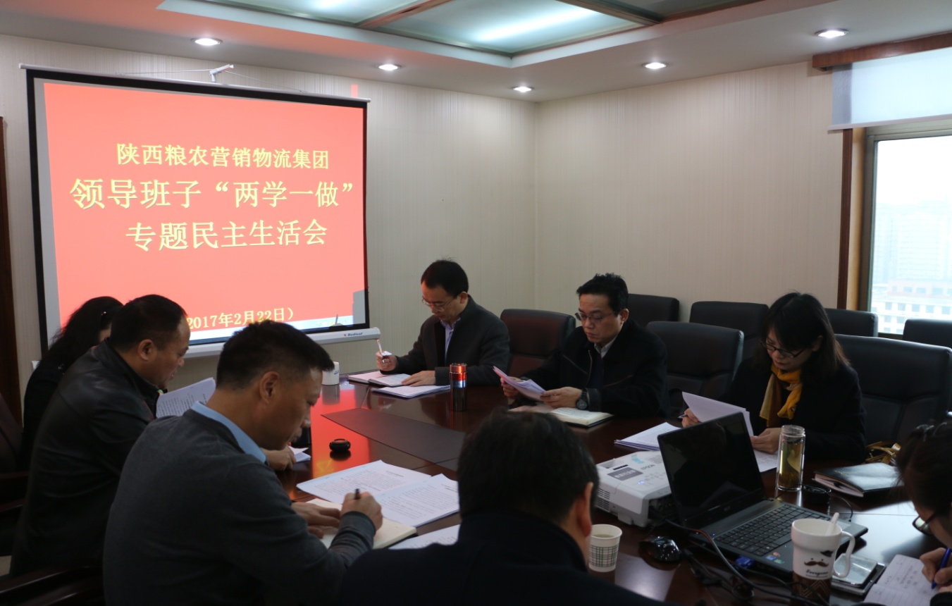 陜西糧農(nóng)營銷物流集團召開領(lǐng)導班子“兩學一做”專題民主生活會